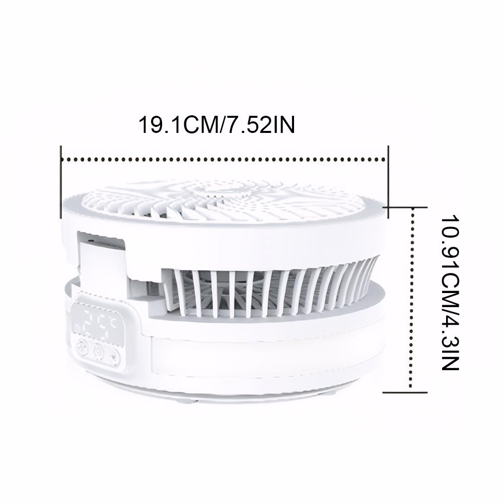 Battery Operated Fan Folding Oscillating Rechargeable Fan with LED Lights Desk Fan for Home Office Camping