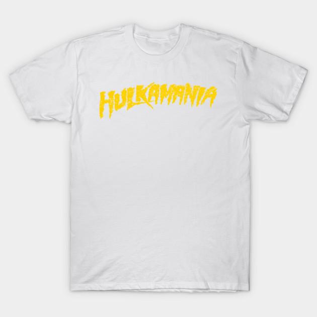 I like ts Heren Zwart Print T-shirt Hulkamania Geel Retro Vintage Geen-Knippen Transferpapier Print Katoenen T-shirt 4XL