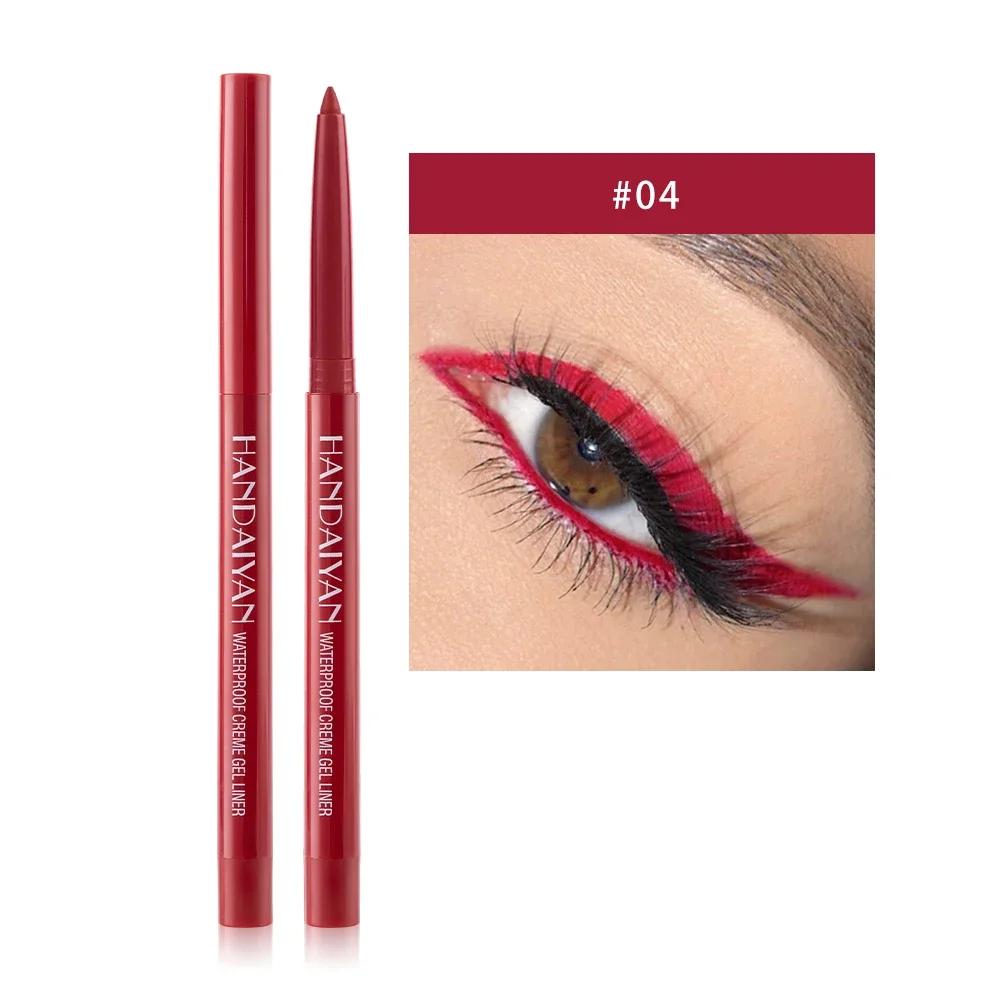 HANDAIYAN Matte Colorful Eye Liner Pen Cream Lasting Eyeliner Gel Pencils Option Easy To Wear Cosmetics White Yellow Blue Purple