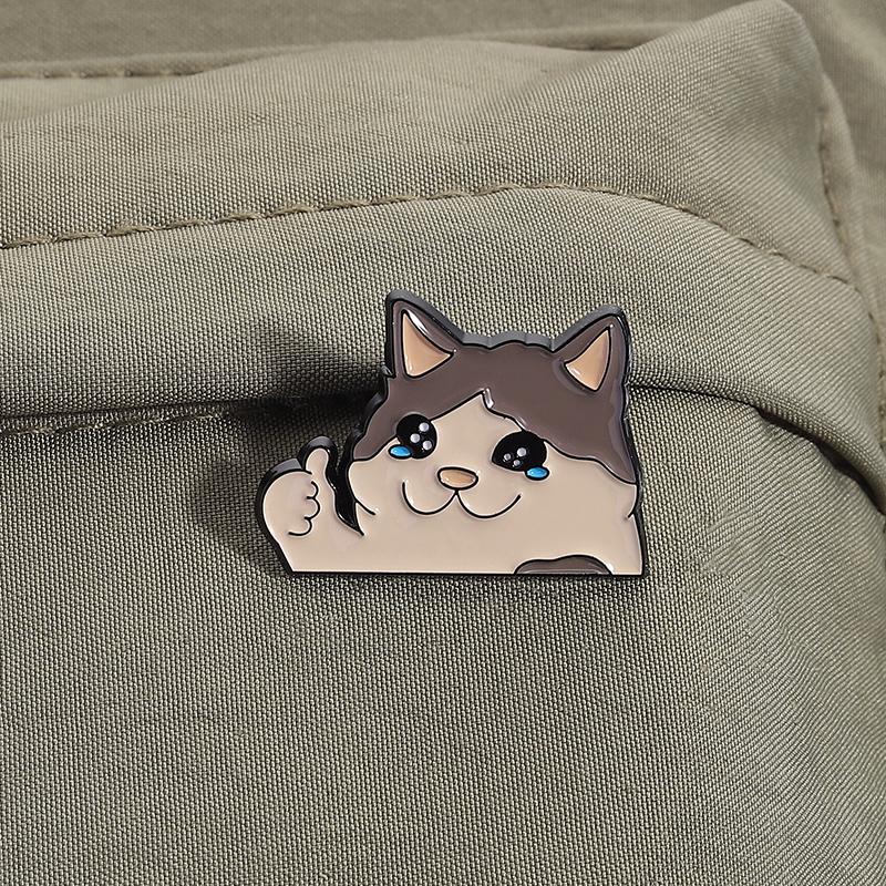 Cartoon Cute Kitten Badge, Personalized Cute Pet Badge Clothing Accessories, Chest Flower Backpack Fixed Decoration Animal Collar Needle.