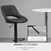 Bar Stool Set of 2, Faux Leather Look, Swivel, Height Adjustable, Footrest, Metal Frame, 47 x 52 x 87-109 cm, Grey
