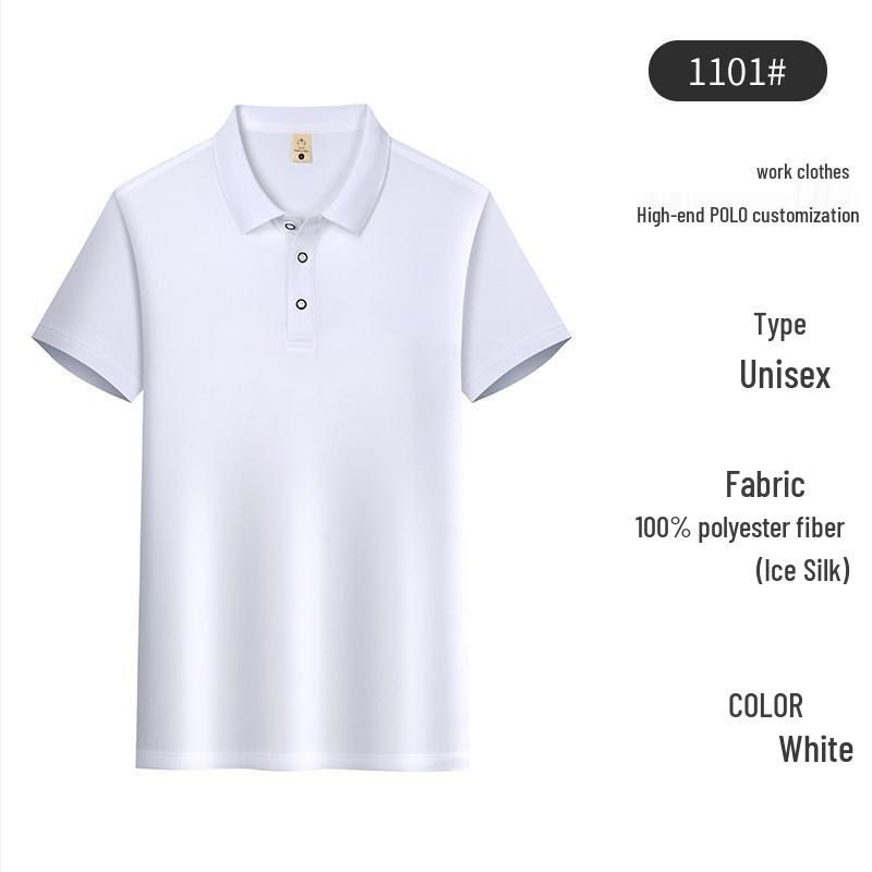 Ice Silk Solid Color Polo: Comfortable Business and Workwear Shirt with Custom Logo Printing