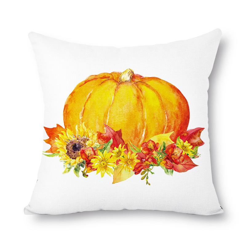 Thanksgiving Autumn Leaves Golden Short Plush Pillow Cover Office Sofa Cover Cushion Cover