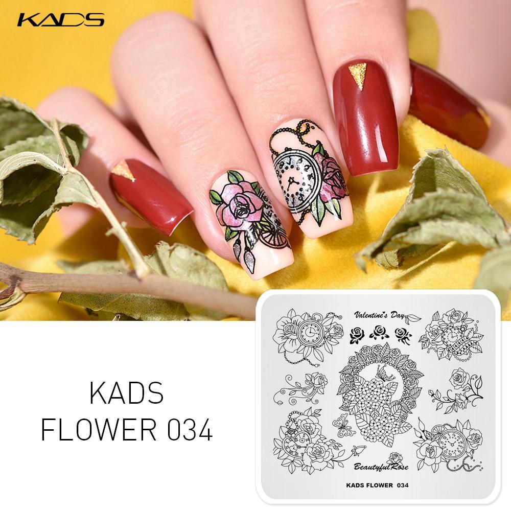 kads Flower 034 Bouquet Beauty Patterns Nail Art Stamping Plates Nail Tools Nail Art Design Stamp Templates DIY Plate