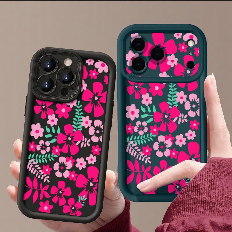 Transparent Soft TPU Back Cover For iPhone 17 Pro Max Air 16 15 Pro Max 14 13 12 Pro Max 11 Cartoon Flowers Printed Phone Cover