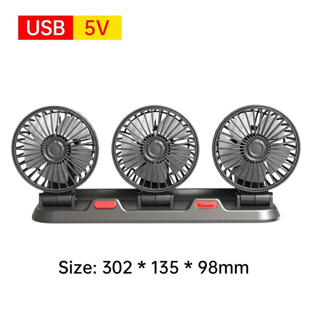 USB/12V/24V Fan Car Fan Automotive Electric Fan Universal 3/2/1 Head Summer Cooling Fan Car Accessories Auto Electronic Products