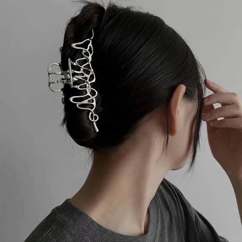 High-End Metal Butterfly Hair Clip for Women - Large, Elegant 2024 Style Shark Clip