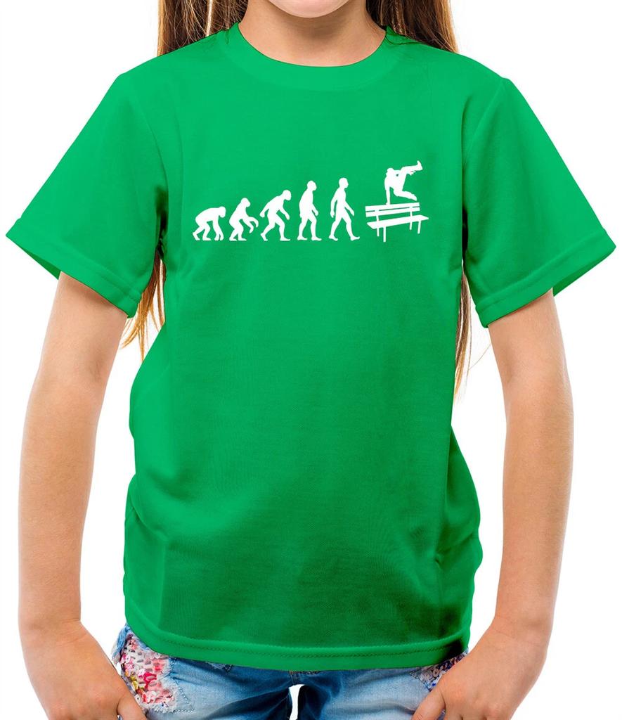 Evolution Of Man Freerunning Kids T-Shirt - Parkour - Free Run - Free Running