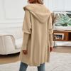Women's Casual Loose Cardigan Breasted Hooded Sweater Jacket