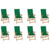 Day and Night - Day and Night Reclining Garden Chairs with Cushions 8 Pcs Solid Teak