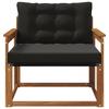 Outdoor Sofa Set Solid Acacia Wood and Textilene Natural