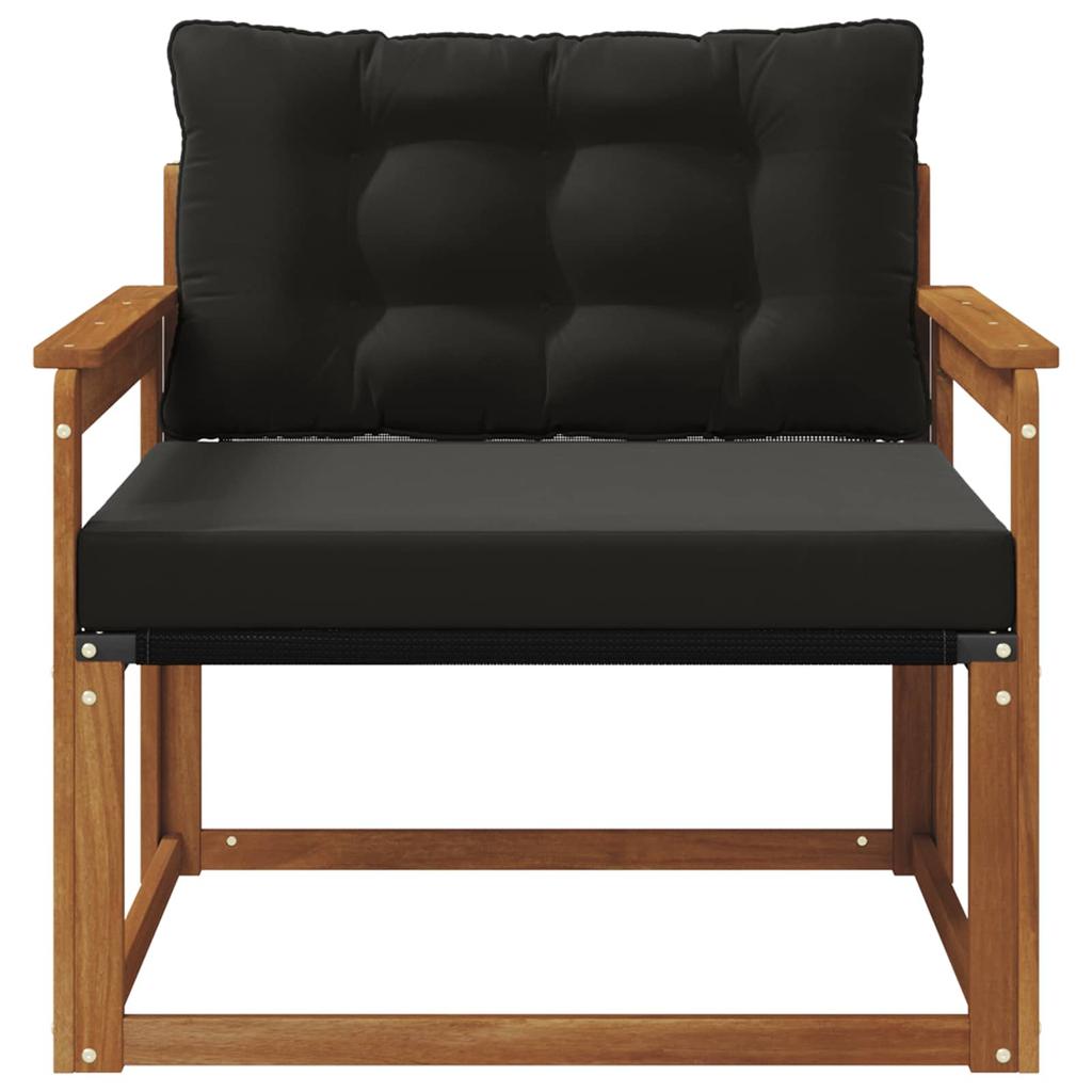 Outdoor Sofa Set Solid Acacia Wood and Textilene Natural