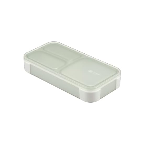 FOODMAN Bento Box, Slim Lunch Box for Vertical Carrying, 400ml [Antibacterial], Light Gray, Leak-Res