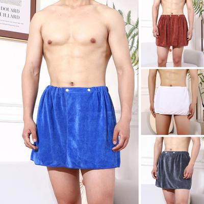 Albornoz de hombre, Toalla de baño con cintura elástica ajustable, ropa de casa, camisón con bolsillo, deportes al aire libre, natación, gimnasio, toalla de Spa