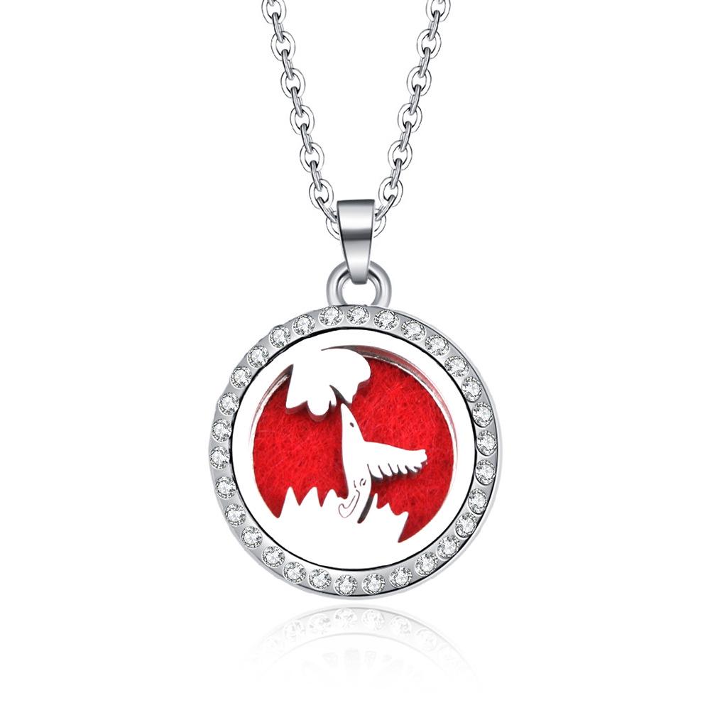In-Stock Aromatherapy Hollow Diamond Pendant Necklace