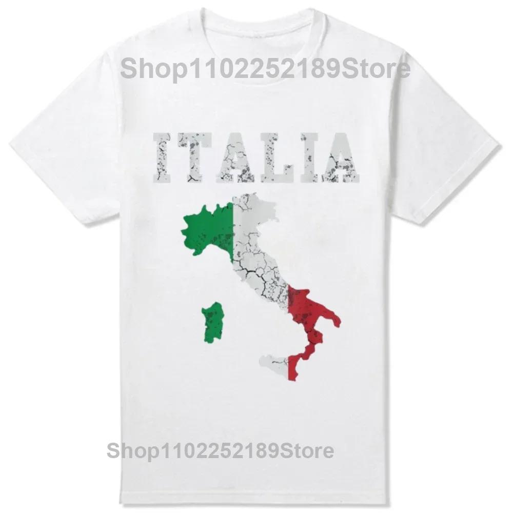 Funny Italy Flag T Shirts Summer Graphic Cotton Streetwear Short Sleeve Heart Italian Flag Birthday Gifts T-shirt Mens Clothes