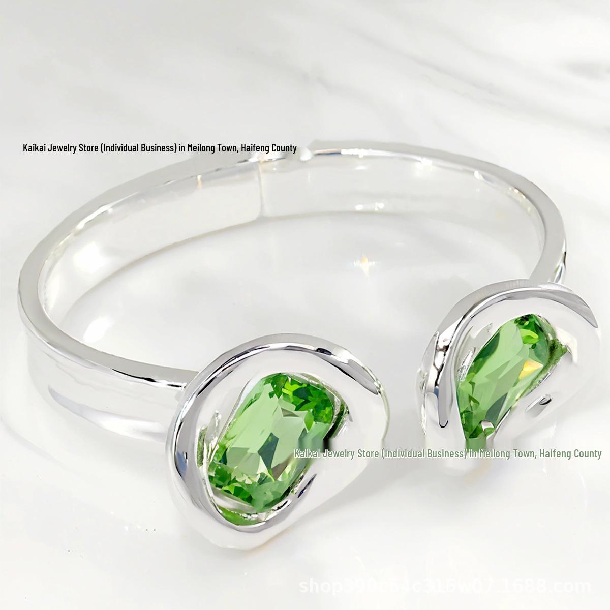 2025 Uno de 50 Geometric Gemstone Women s Romantic Open Cuff Bracelet 19 cm