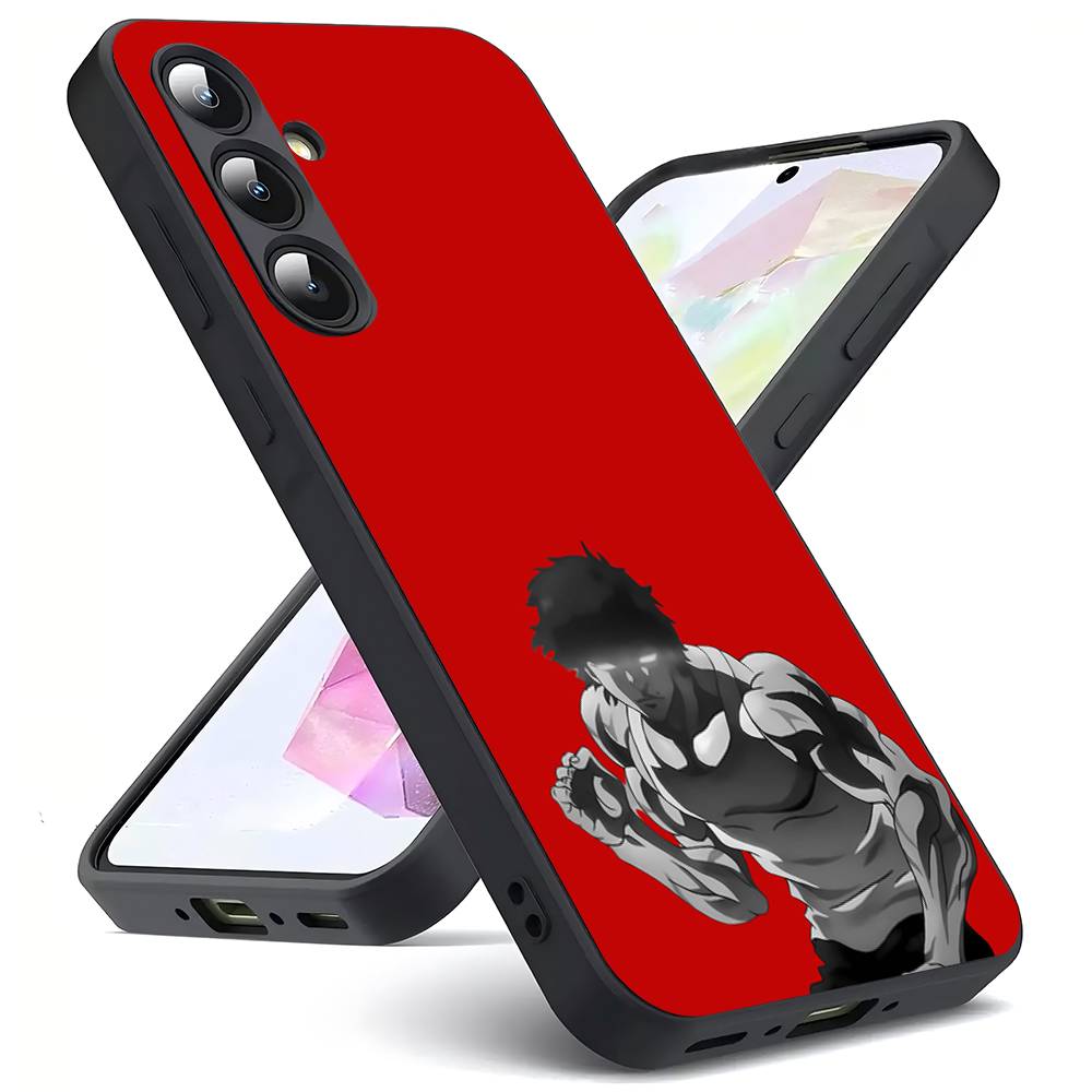 Baki H-Hanma Anime For Samsung Galaxy S23 S24 S25 Ultra S22 Plus S21 Black Soft Case Waterproof Soft Case