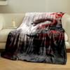 A red dragon surrounded by traditional architecture and vibrant trees. for all seasons blanket lunch break throw gift