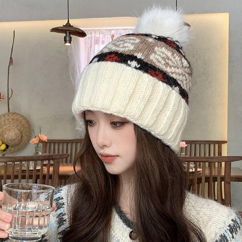 

2025 New Fair Island Hat Women s Season Thickened Fleece Warm Ear Protection Small Face Wool Cold Knitting One size fits all