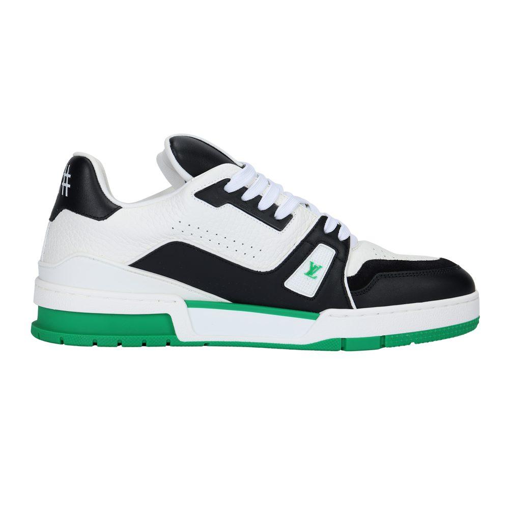 Louis Vuitton Trainer Leather Low Top Skateboard Shoes Men's Green 1ADDY3