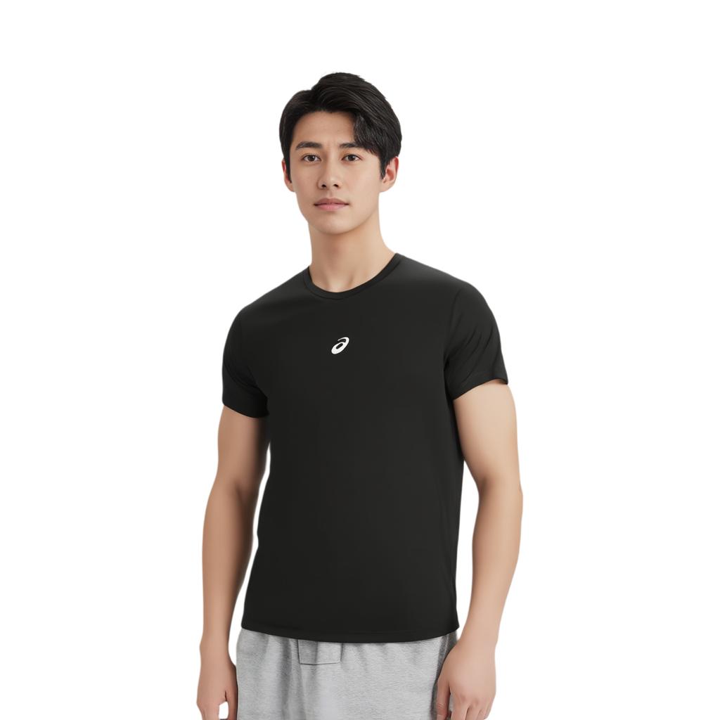 Asics Breathable Comfortable Round Neck Sports Short Sleeve T-Shirt Men Tops Black 2031E116-001