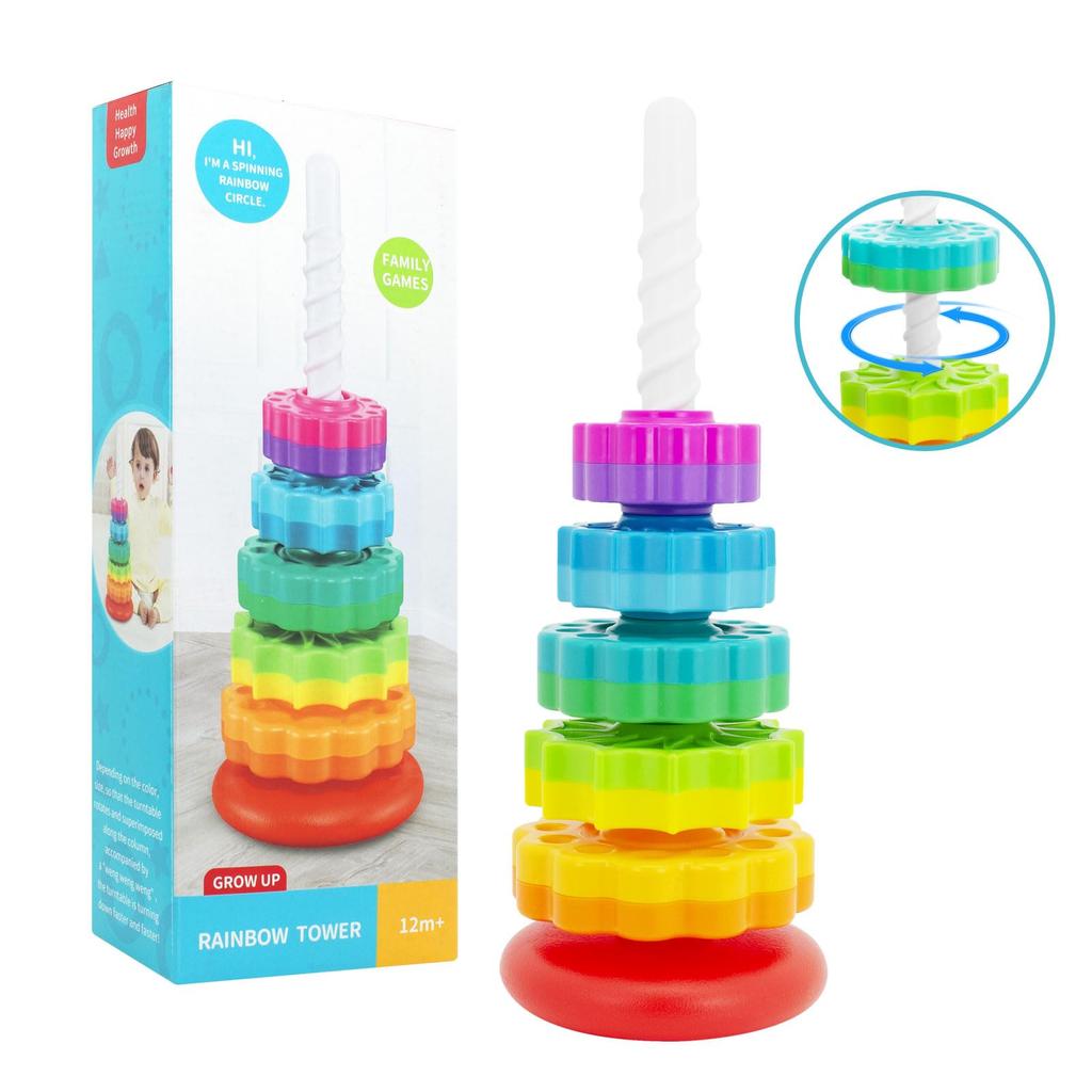 Baby Spin Stack Toy, Premium Stacking Toys for Kids, Spinning Stacking Toy for Babies and Toddlers, Educational Toddler Learning Toy