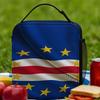 Cape Verde Flag Lunch Bag Travel Lunch Box For Women Fun Graphic Tote Food Bags Waterproof Portable Zipper Cooler Bag