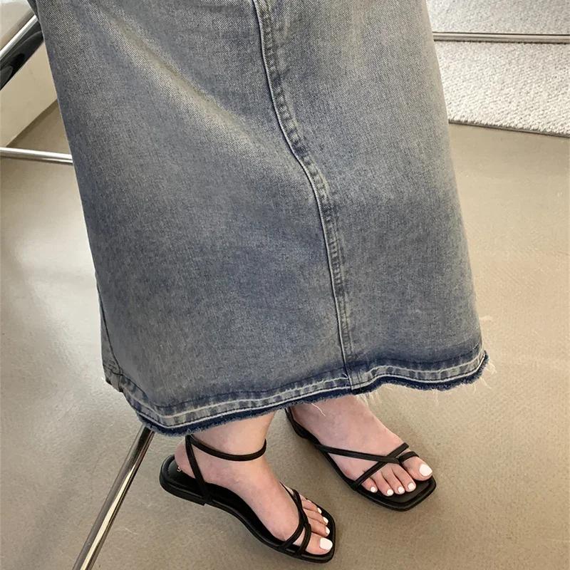 2025 Summer Gladiator Women Sandals Fashion Elegant Narrow Band Clip Toe Shoes Ladies Comfort Flats Beach Sandalias