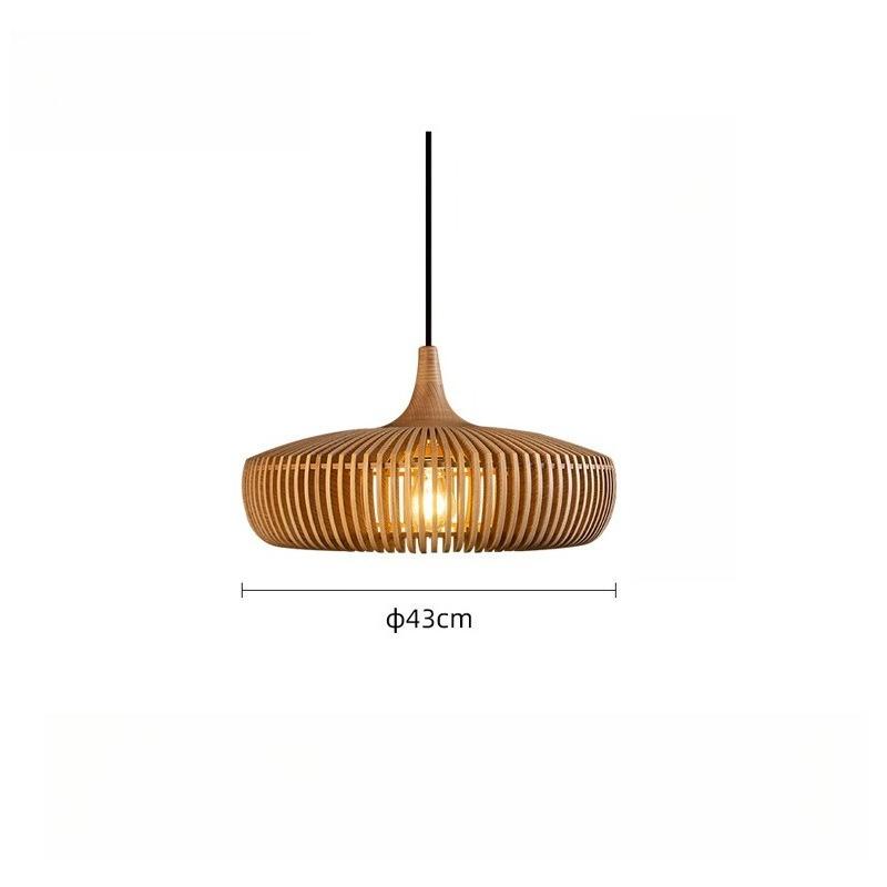 JOYINLED Log Wood Hanging Pendant Lamp Birdcage Creative Luxury Chandelier for Dining Room Study Living Room Loft Lamp Dia.43/55