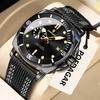 Luxury Trendy Man Wristwatch Square Dial Waterproof Luminous Date Week Men Watch Simple Business Quartz Leather Men's Watches Reloj