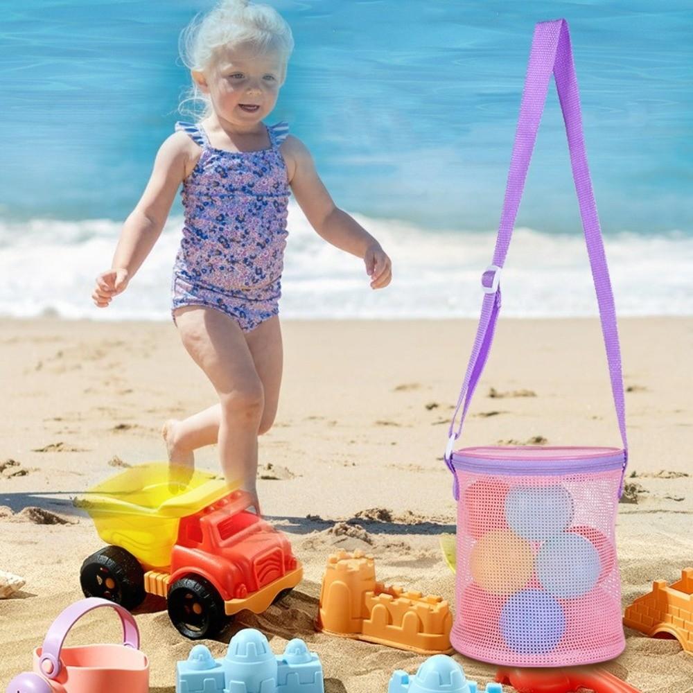 Portable Shelling Collecting Tools Beach Mesh Bag Extra-Large Adjustable Straps Beach Storage Bags Net Backpack Bags Beach