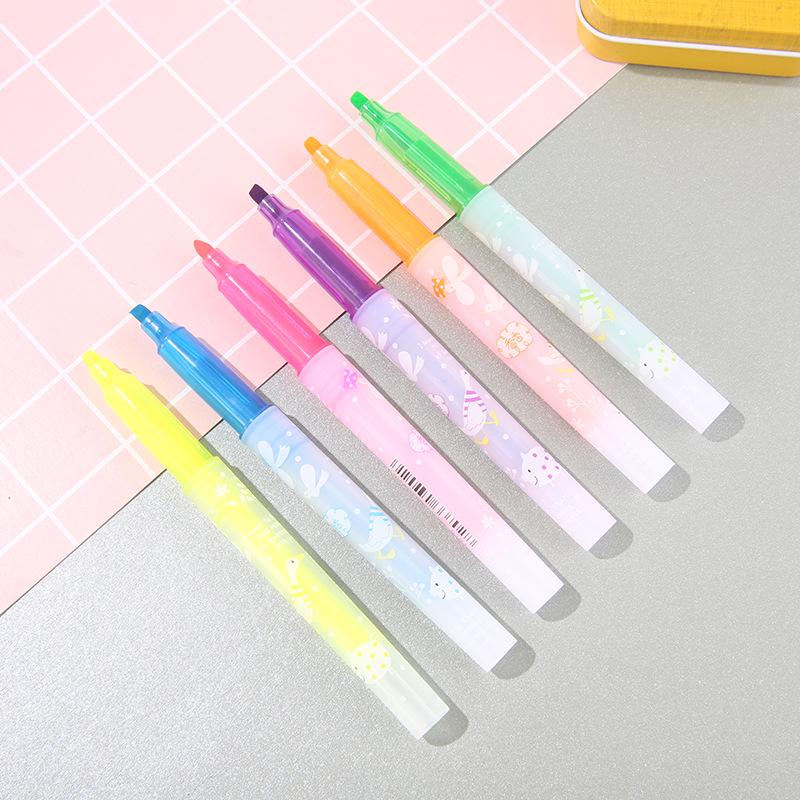 Duckling-Scented Fluorescent Pens (6 Colors) for Marking, Note-Taking, Drawing, & Doodling.