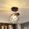 Ceiling Light - NETTLIFE - 1 Light Crystal Lampshade - E14 - Black - Metal Adjustable 350°