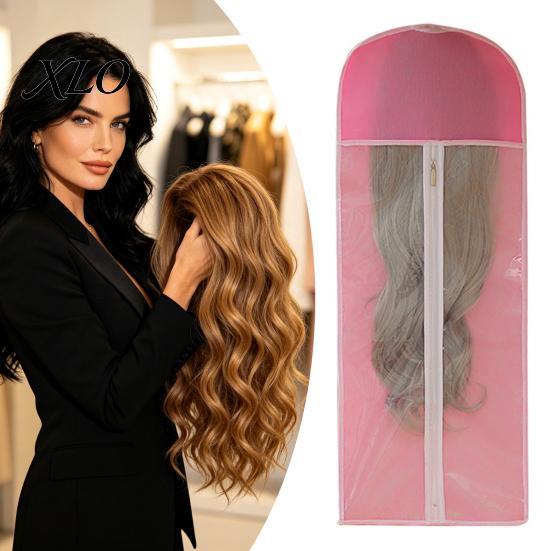 Wig Storage Hanging Bag with Hook, Breathable Non-woven Fabric Dust-proof Hairpiece Protection Protector, Space Saving Portable Zipper Case for Closet