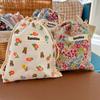 Mini Fashion Diaper Bags Floral Print Drawstring Baby Stuff Bag Outdoor Portable Cotton Diaper Storage Organizer