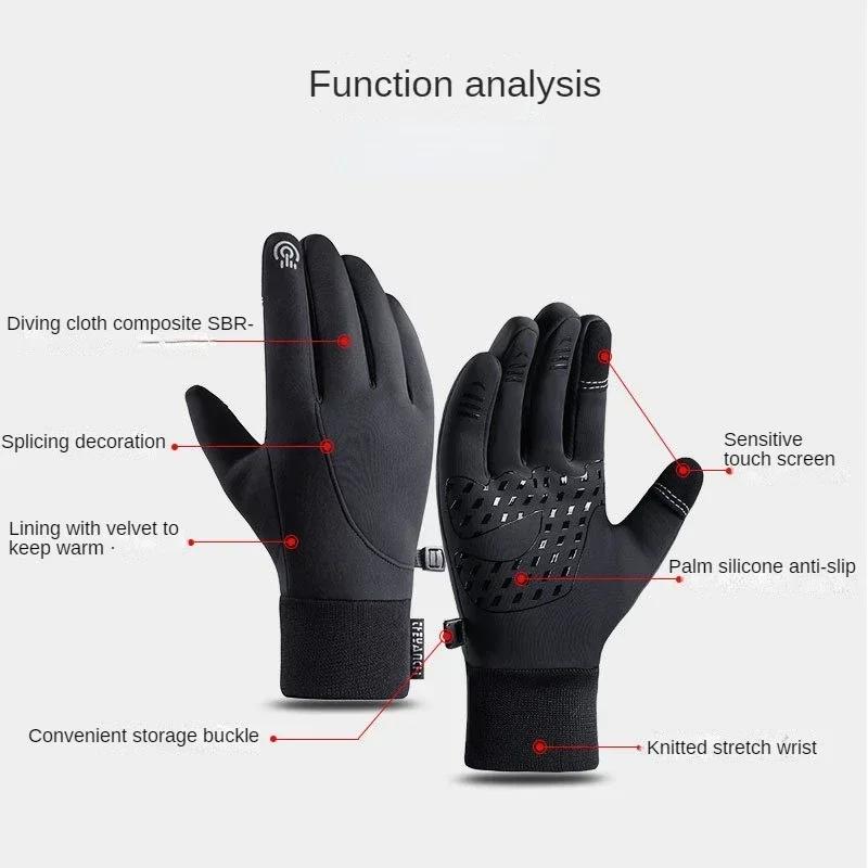 Waterproof Cycling Gloves Winter Warmer Bicycle Gloves Outdoor Scooter Windproof Riding Motorcycle Ski Warm Bike Cycling Gloves
