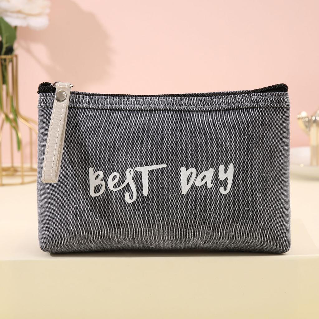 Summer travel makeup bag portable makeup storage bag for going out Canvas coin purse mobile storage bag