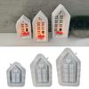 DIYs Castings Molds Candlestick Candle Holder Silicone Handicraft Molds 3D House Tealight Holder Molds Home Decorations