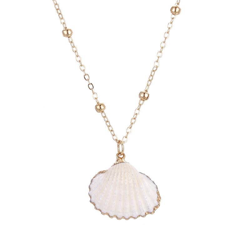 32 Styles Charm Boho Natural Shells Necklaces Scallop Pendant Necklace For Women Gifts Chain Style Alloy Seashell Summer Jewelry
