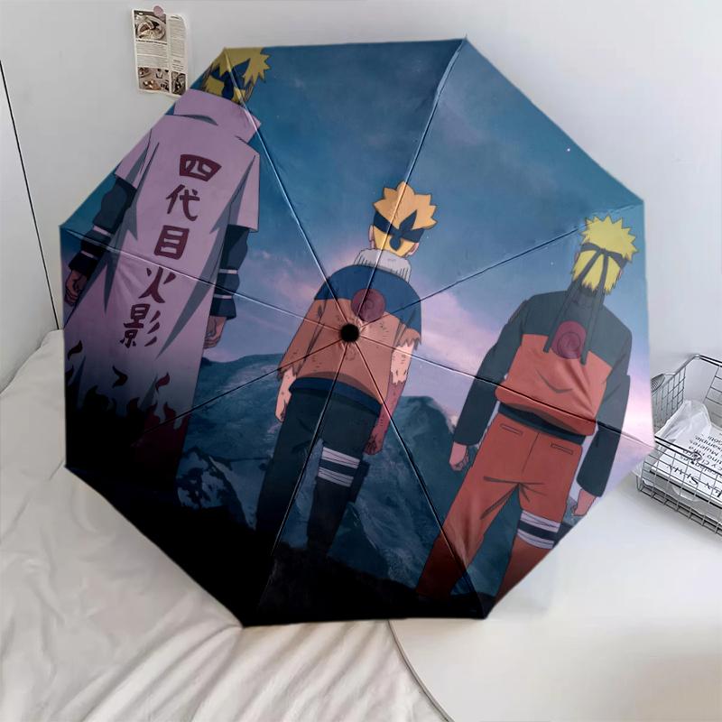 Naruto Anime pattern, automatic folding umbrella, portable and foldable design, 8 ribs, a Christmas or birthday gift.