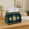 1pc Tissue Box Holder Design with Symmetrical Daisies and Sunflowers In the Center - Multifunctional Napkin Dispenser for Home Party Car Decor - Decor