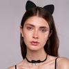 Djur Katter Rollekostym Djuröron Huvudbonad Svans Choker Halsband för Barn Pojke Flicka Cosplay Halloween Maskerad