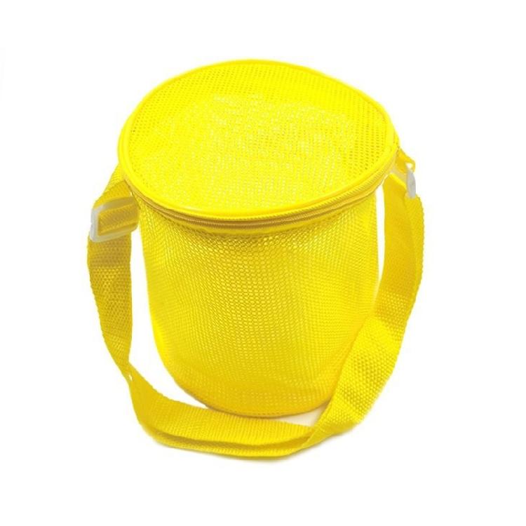 Reusable Kids Beach Play Shoulder Bag Zippered Mesh Storage Bag with Adjustable Strap For Seashells Hunting Sand Game