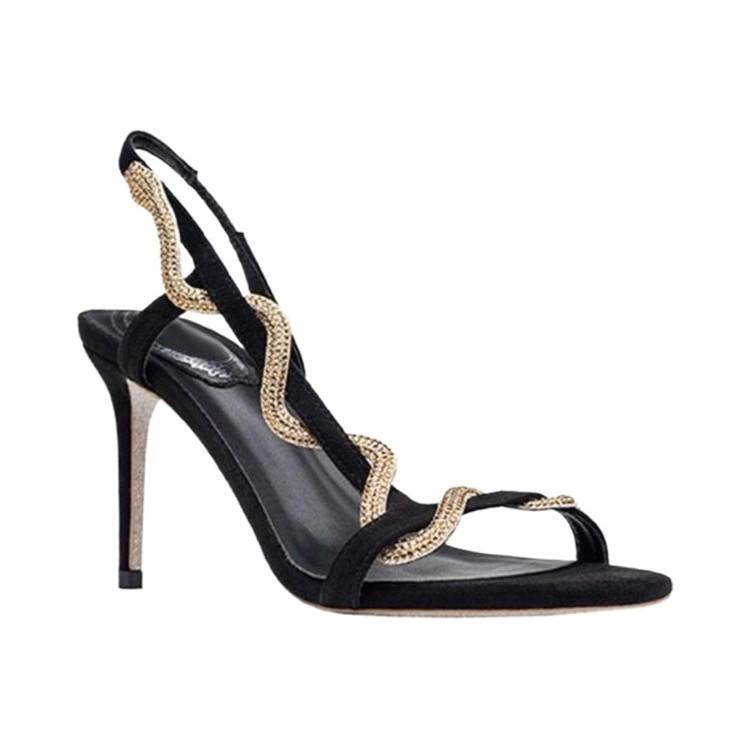 

Summer new rhinestone serpentine winding high heels women s stiletto temperament open-toed sandals outer wear 40