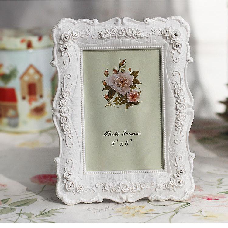 Modern Minimalist Style White Rose Photo Frame for 6-10 Inch Photos
