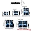 2pcs, 2D FLAT PRINTING Curtains (Without Rod) SpaceBridge Modern Contemporary Curtains Semi-Sheer Curtains Holiday Decorative