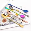 10Pcs Black Coffee Spoon Eco-Friendly Stainless Steel  Tea Stir Spoon Tableware Long Handle Ice Cream Dessert Spoons Kitchen Supplies