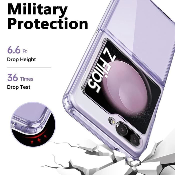 Coque de protection - BOOLING - Samsung Galaxy Z Flip 5 - Antichoc - Anti-rayures - Slim Transparent