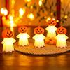 Halloween Decoration, Pumpkin Ghost 2-in-1 Night Light,, Safe Flame-Free LED Candle with Warm Glow, Small Cute Hanging Tabletop Decor for Home Party